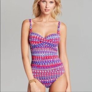 Traje de baño La Blanca Santorini colorido diseñador Resort Wear copa corazón 6 - Imagen 1 de 12