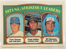 1972 Topps 1971 NL Strikeout Leaders Tom Seaver/Fergie Jenkins/Bill Stoneman #95