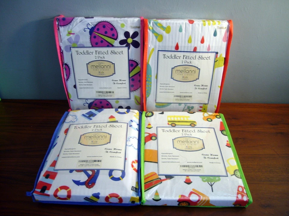 2 New Mellanni Fitted Toddler Crib Bed Sheet Kids Boys Girls 28x52 Choice Design - Image 1 of 1