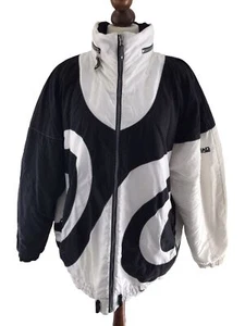 Head Vintage Skijacke 44 Jacke Winterjacke Blouson Kapuze Schwarz Weiß 80er Jahr - Bild 1 von 12