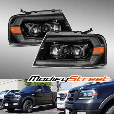 Fit 04-08 Ford F150/06-08 Lincoln Mark LT LUXX-Series Projector Headlights Foto 1 de 4
