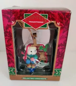 Christmas Traditions Matrix Collectable Ornament Skiers Bears in Box - Picture 1 of 3