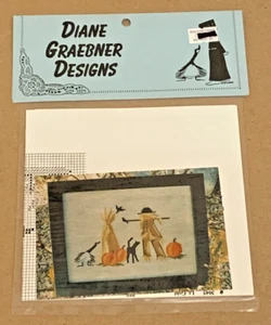 Diane Graebner Fall "Scaring the Crows" Scarecrow Pumpkins Cross Stitch Pattern - Picture 1 of 2