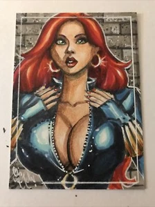 BLACK WIDOW AVENGERS SKIZZE Karte Original Kunst Chris McJunkin HEISS  - Bild 1 von 4