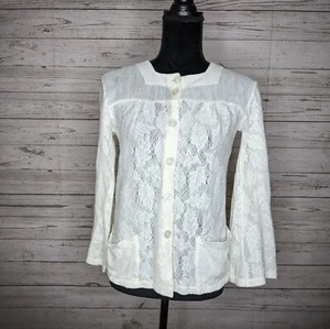Kmart Vintage 70er Jahre Cottagecore Spitzen Strickjacke Damen S - Bild 1 von 5