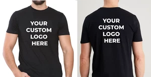 Personalisiertes T-Shirt, maßgeschneidertes Logo-T-Shirt, Textlogo-T-Shirt, Baumwolle T-Druck, - Bild 1 von 12