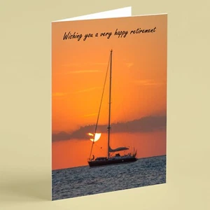 Tarjeta de retiro Yacht at Sunset - Imagen 1 de 1