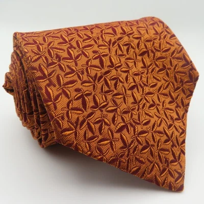 Corbata Salvatore Ferragamo Seda Naranja Óxido Floral 3.5" Ancho 57" Largo Italia Foto 1 de 4