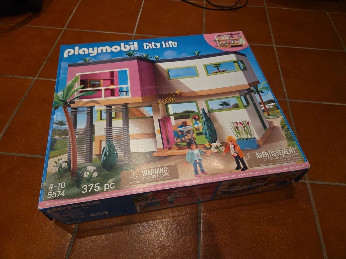 PLAYMOBIL 5574 Modernes Haus – City Life Spielset Mit 2 Figuren, 3 Ebenen & Viel Zubehör