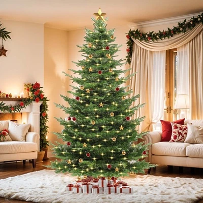 6.5ft Green Pre-Lit Artificial Aspen Fir Artificial Christmas Tree w/500 Light - Image 1 of 4
