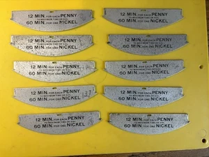 Duncan Miller Vintage 10 Parquímetros Metal 60 Minutos Placas Usado #2603 L10 Difícil de Encontrar - Imagen 1 de 2
