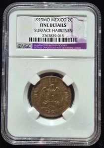 1929 Mexiko 2 Centavos NGC FINE DETAILS KM 419 (A017) - Bild 1 von 4