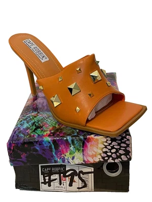 Cape Robbin Orange Spiked Slip on heel open toe  Shoes  Women's Size 10 New - Image 1 of 4