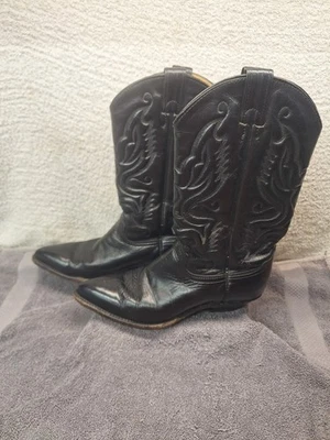 Botas de Vaquero Abilene para Mujer Talla 7 Negras Hechas en EE. UU. Western 9151 407458 Cuero Foto 1 de 4