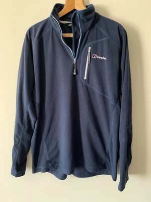Berghaus 1/4 Cremallera Vellón Talla XL 24” Pit Azul Marino Cálido Informal Caminata Caminata Campamento  Foto 1 de 4