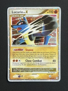 Pokemon TCG Lucario LV.X 122/123 Mysterious Treasures Ultra Holo Rare Card 2007 - Picture 1 of 11