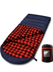 PALLYGO 0 Grad Schlafsack Baumwolle Flanell Schlafsäcke für Erwachsene kaltes Wetter - Bild 1 von 10