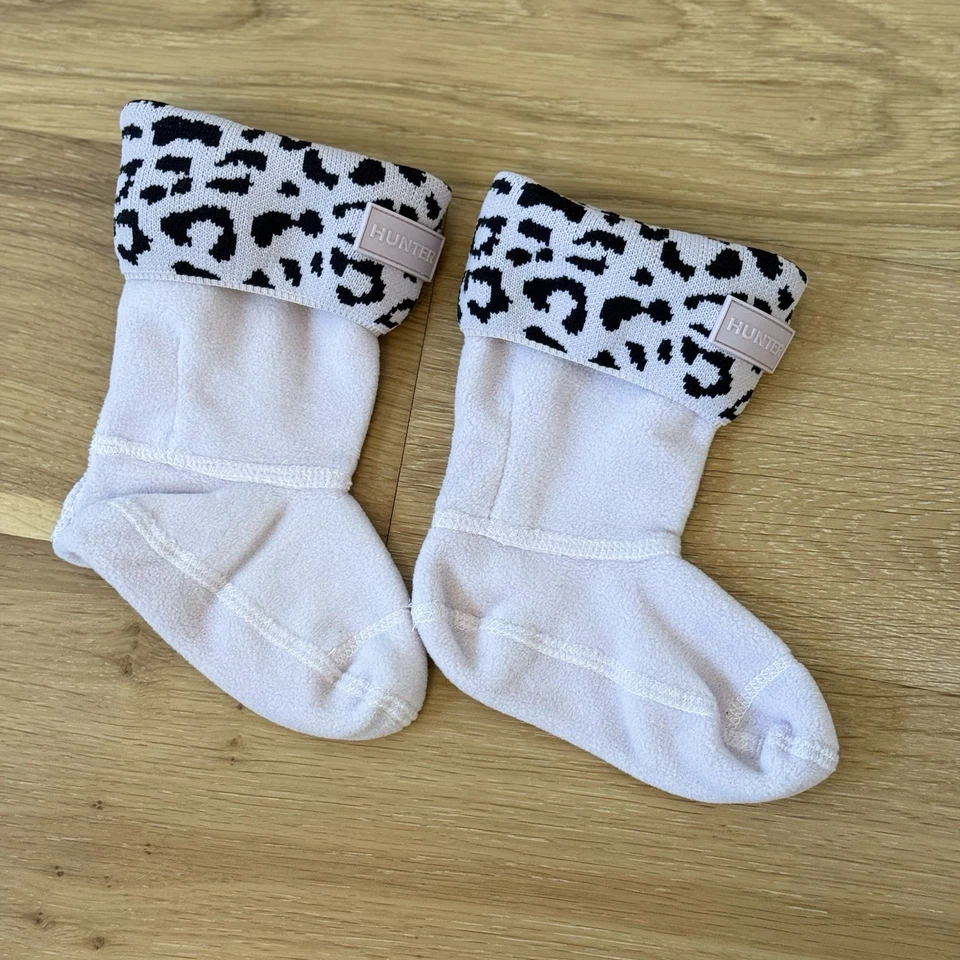HUNTER Niños Jacquard Bota Calcetines Haze Lavanda Leopardo (S/US 8-10) Foto 1 de 4