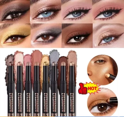8PCS Eyeshadow Stick Set Shimmer Cream Eyeshadow Pencil Crayon Waterproof Makeup - Image 1 of 4