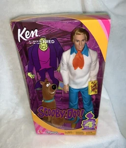 New Vintage 2002 Mattel Barbie Ken As Fred & Scooby Doo Doll Set - Picture 1 of 10