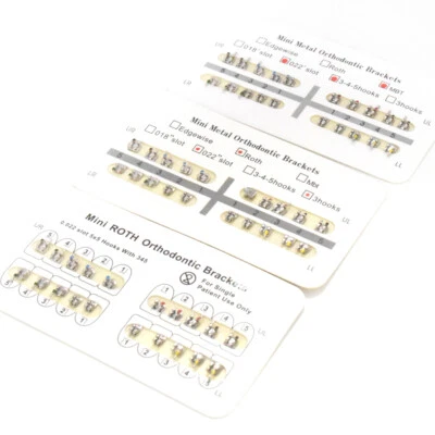 Dental Orthodontic Bracket MIM Monoblock Mini/Standard Roth/MBT 022/018 345 Hook - Image 1 of 4