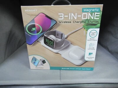 Merkury 3 In 1 Foldable Wireless Charging Station for Apple and Qi Devices - Image 1 of 3