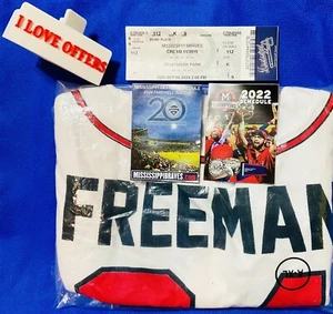 FREDDIE FREEMAN MISSISSIPPI BRAVES MINOR ROOKIE JERSEY XL 34 W TICKET W SCHEDULE - Picture 1 of 12