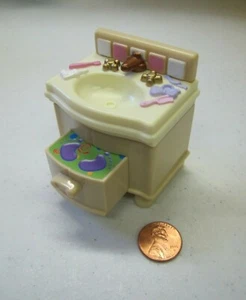 New! FISHER PRICE Loving Family Dollhouse BATHROOM SINK w/ PULL-OUT STEP STOOL - Picture 1 of 3