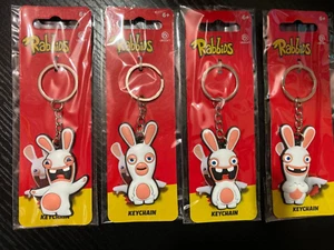 Raving Rabbids Full set x 4  Official Keyring Rubber Keychain Video Game Merch - Picture 1 of 6