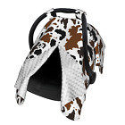 Brown Black Cow Skin Baby Car Seat Canopy Cover Multi Use Nursing Cover for Newb