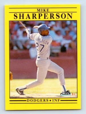1991 Fleer Mike Sharperson Los Angeles Dodgers #221 - Image 1 of 2