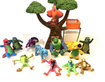 Rainforest Cafe Tree & Figures Lot of 12 Parrot Gorilla Monkey Crocodile Leopard - Image 1 of 4