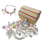 1 Set Charm Bracelet Making Kit Diy Craft Jewellery Making Beads Kids Girl Gift