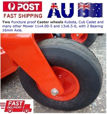 2 x Puncture proof Kubota+other Mowers Caster wheels 9, 11, 13x6.5-6 & 13x5.00-6 - Image 1 of 4