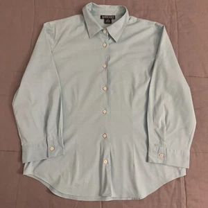 Vintage Lands End Shirt Ladies US 10 UK 14 Aqua Green/Blue 1990’s. - Picture 1 of 8