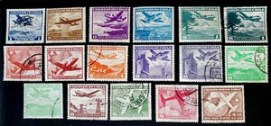 Lotto 17 francobolli Cile #77L (aerei 1950) - Foto 1 di 1