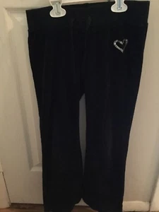Girls’ S (8) Sx black soft flare leg sweatpants w/ silver heart gently used - Picture 1 of 1
