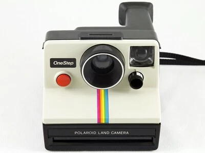 Vintage Original Polaroid SX-70 OneStep White Rainbow Stripe Land Camera TESTED - Image 1 of 4