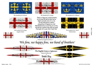 28mm The English at Agincourt. Flaggen und Banner der englischen und walisischen Heiligen - Bild 1 von 1