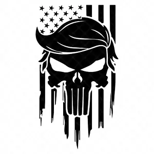 Donald Trump Punisher Premium Vinyl Sticker | Car & Truck Decal | Waterproof - Foto 1 di 3