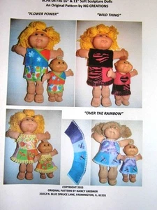 NG Creations Sew Pattern fits Cabbage Patch Kids Play Along Sisters Doll 16" 11" - Picture 1 of 8