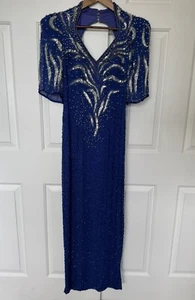 Jovani, Stunning Vintage Sequin 100% Silk Formal Long Dress Size Large - Picture 1 of 9