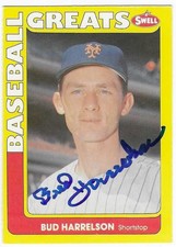 BUD HARRELSON 1990 SWELL AUTOGRAPHED SIGNED # 38 NEW YORK METS