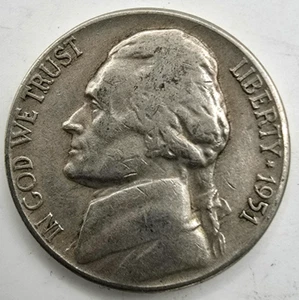 1951 P Jefferson Nickel VF/XF You Grade It! EF Free Ship! - Picture 1 of 4