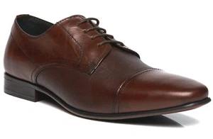 Herren Leder Smart Schnürung Freizeit Formell Oxford Büro Arbeit Kleid Schuhe Stiefel Gr. - Bild 1 von 9