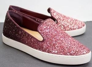 Birdies The Swift Womens US 7 Rose Sparkle Slip On Sneakers Pink Glitter Shoes - Picture 1 of 12