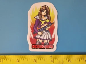 VINTAGE HOOK UPS SEXY ANIME WARRIOR GUN TIGHTS FETISCH NOS SKATEBOARD DECK AUFKLEBER - Bild 1 von 1