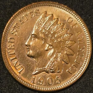 Penny Indian Head 1905 brillante sin circular RD *FLASHY* - Imagen 1 de 3