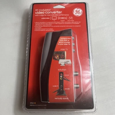 GE RF Modulator Video Converter 37632 Connect DVD DVR Video Games New - Image 1 of 4