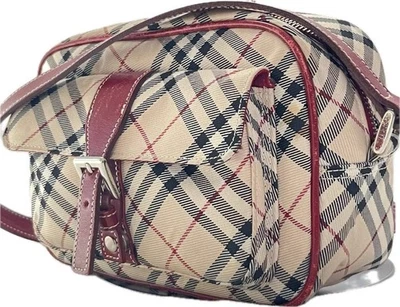 Burberry Blue Label Beige Check Mini Shoulder Bag Canvas Leather - Image 1 of 4